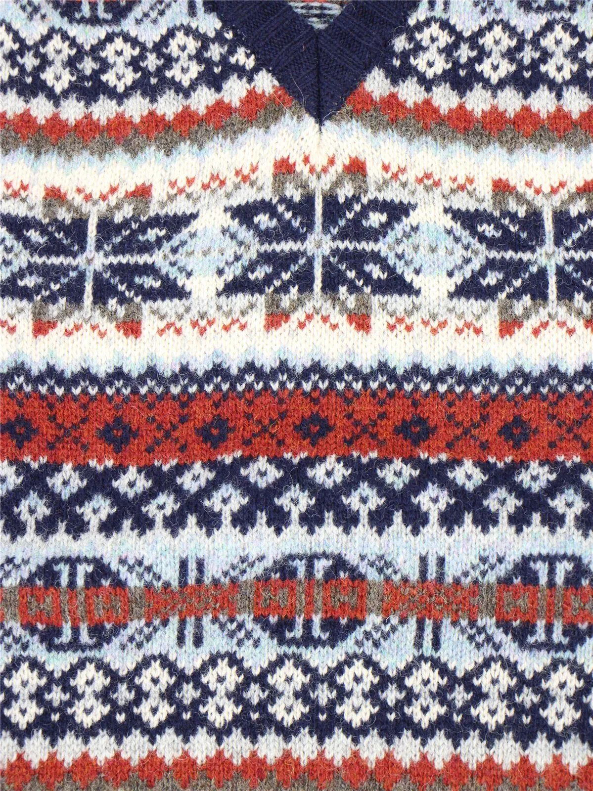 1940s Vintage Scottish Wool Fairisle Knit Jumper in Mountain Blue