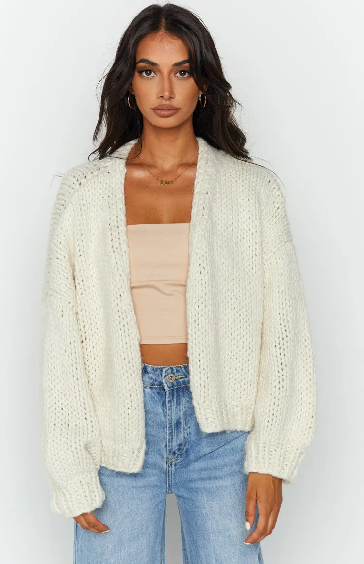 Bad Habits Cream Knit Cardigan