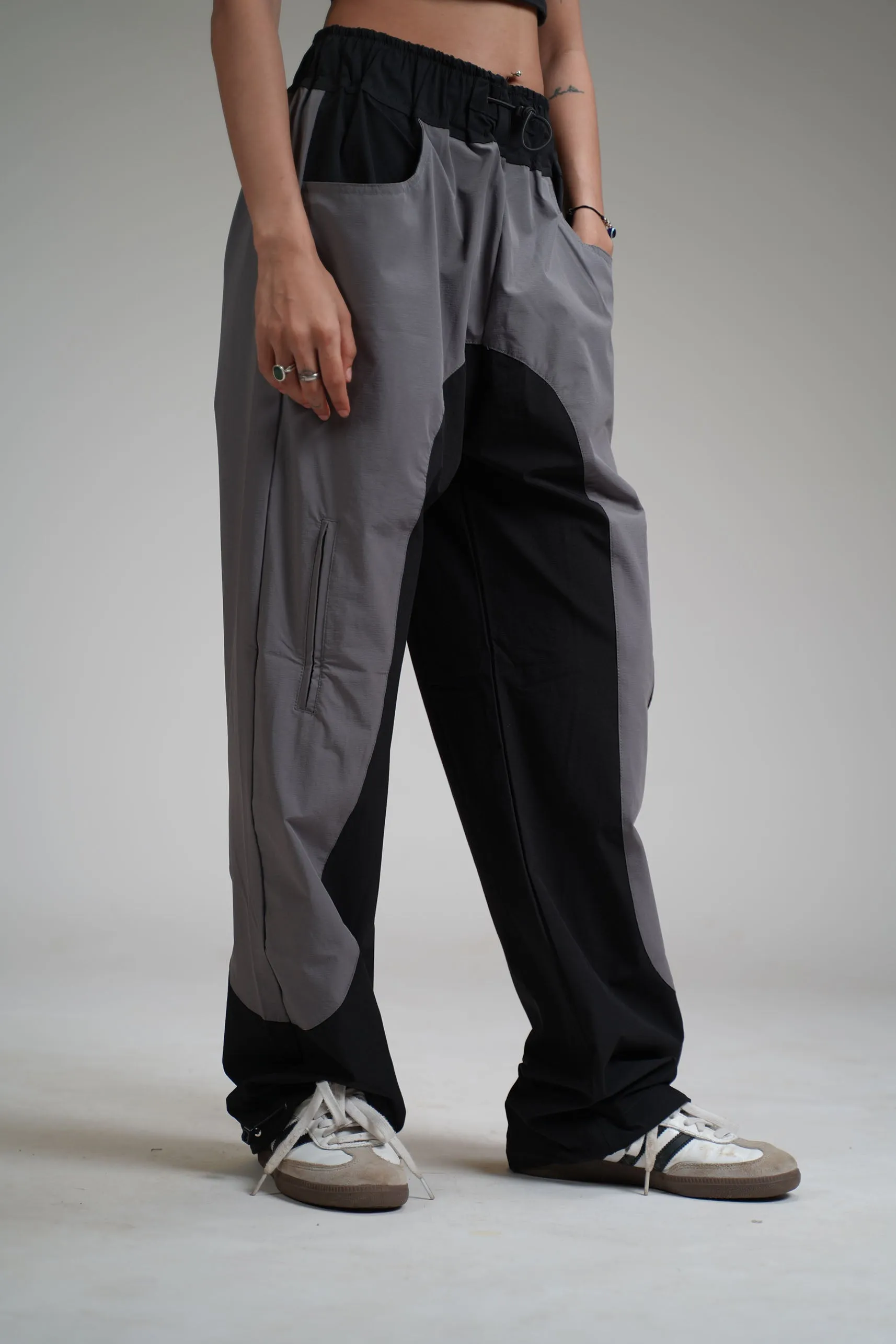 BLACK PANEL Parachute Pants