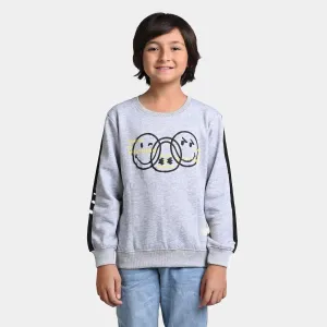 Boys Fleece Sweatshirt Loose Mock-GREY