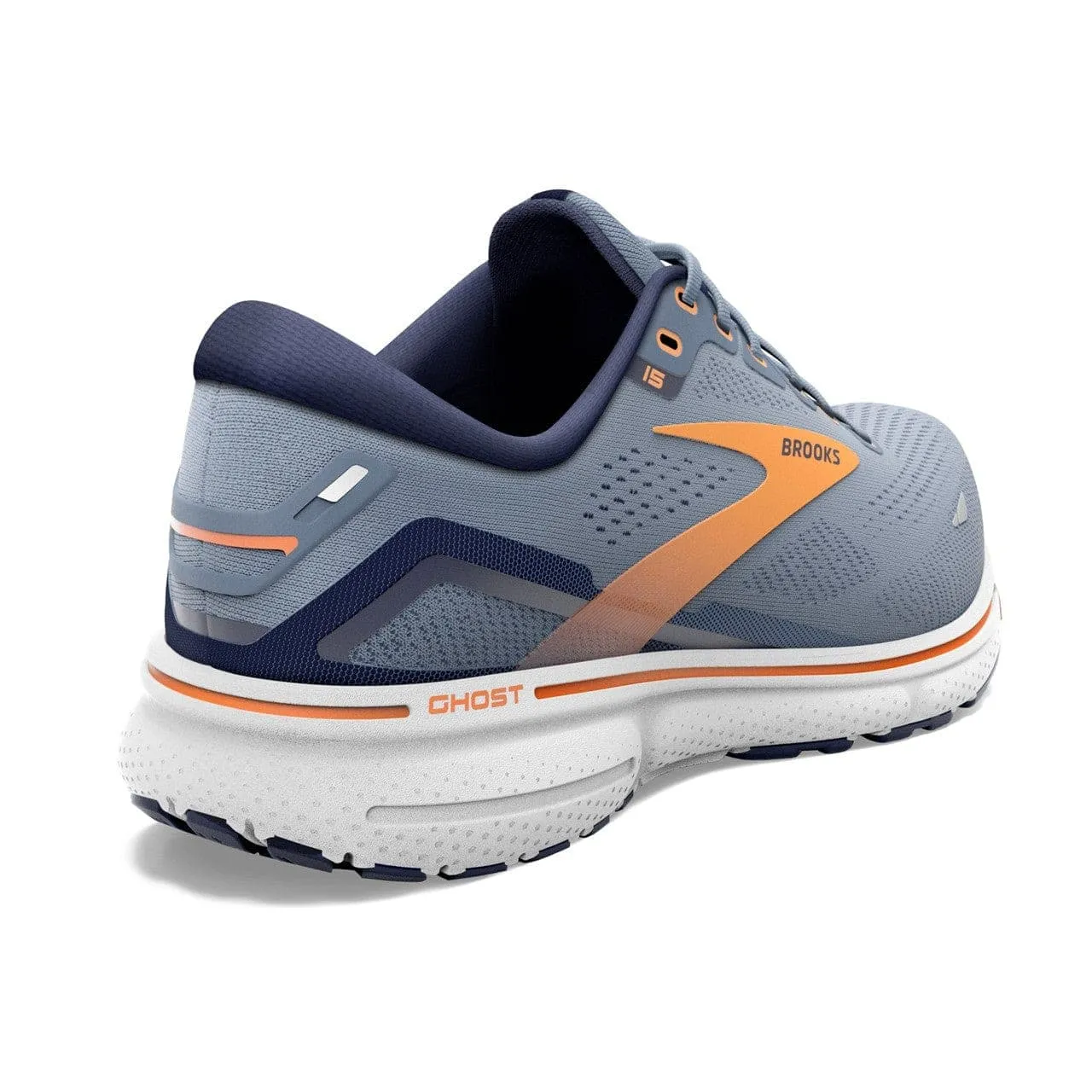 Brooks Ghost 15 (Mens) - Flintstone/Peacoat/Orange Pop