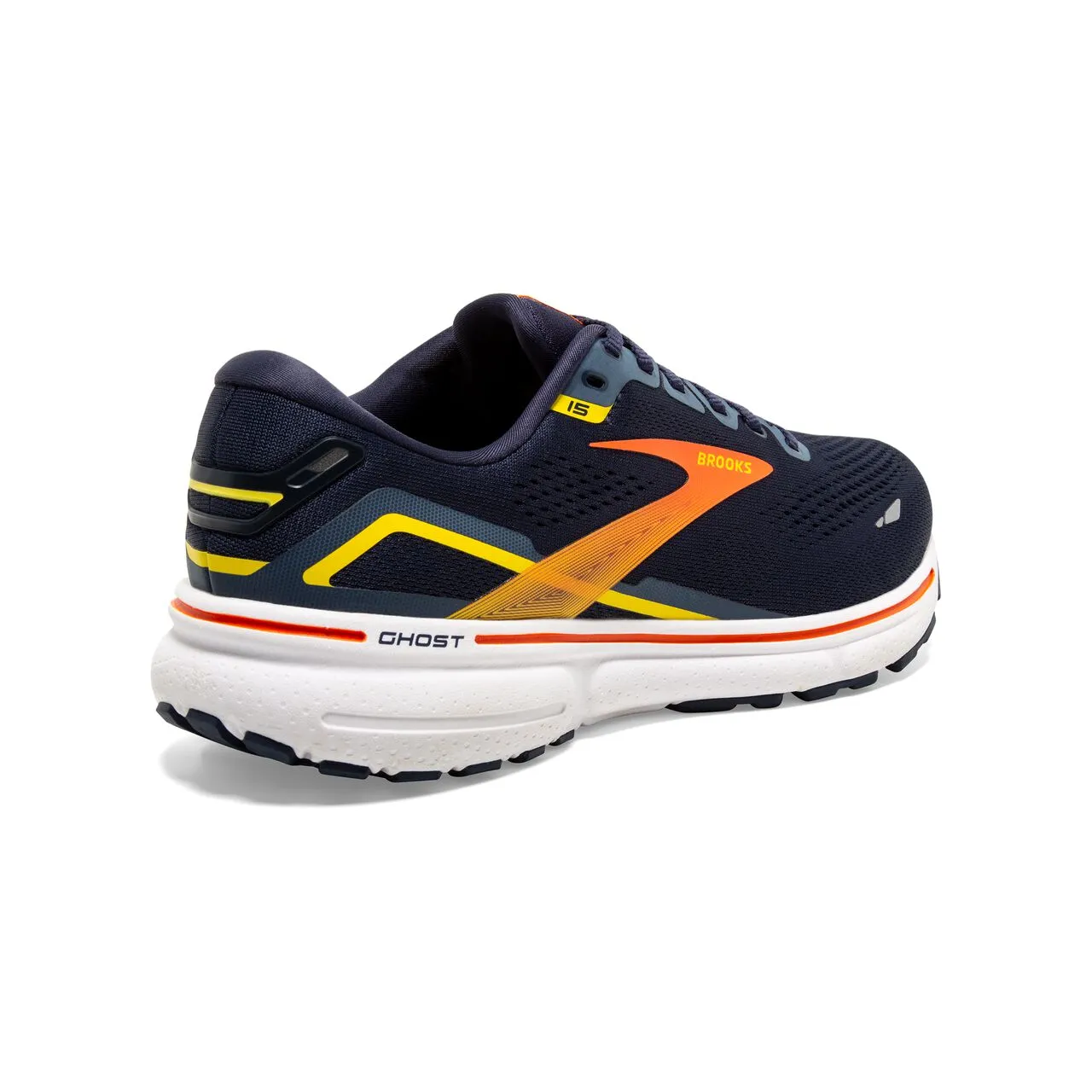 Brooks Ghost 15 (Mens) - Peacoat/Red/Yellow