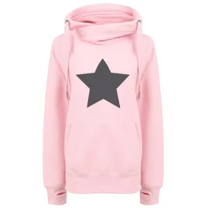 Charcoal Star Luxe Hoodie - Baby Pink