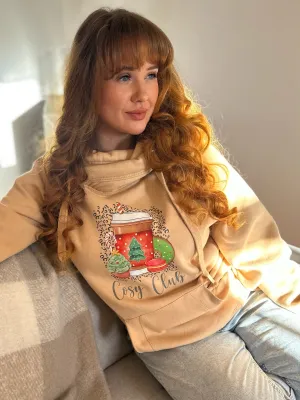 Christmas 'Cosy Club' Latte Luxe Hoodie - Caramel