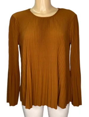 Cindy Rust Pleated Long Sleeved Top