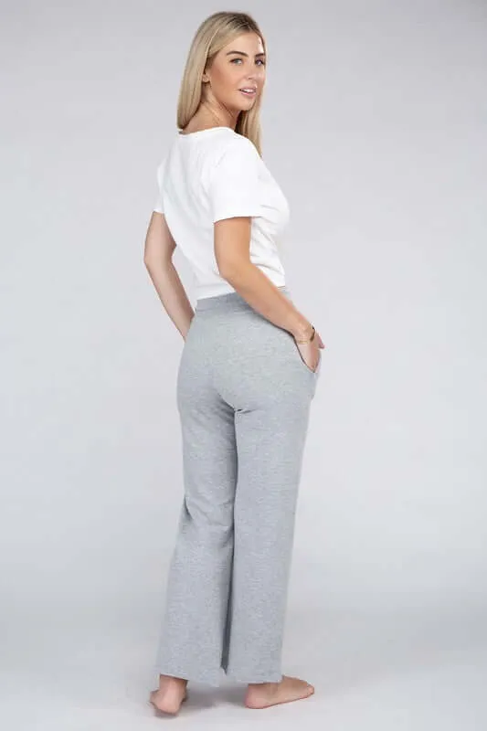 Comfy Relaxed Fit Lounge Wide Pants with Drawstrings