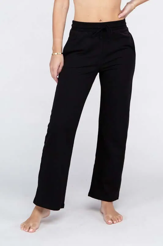 Comfy Relaxed Fit Lounge Wide Pants with Drawstrings