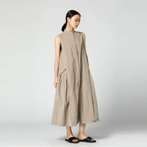 Cotton and linen vest dress