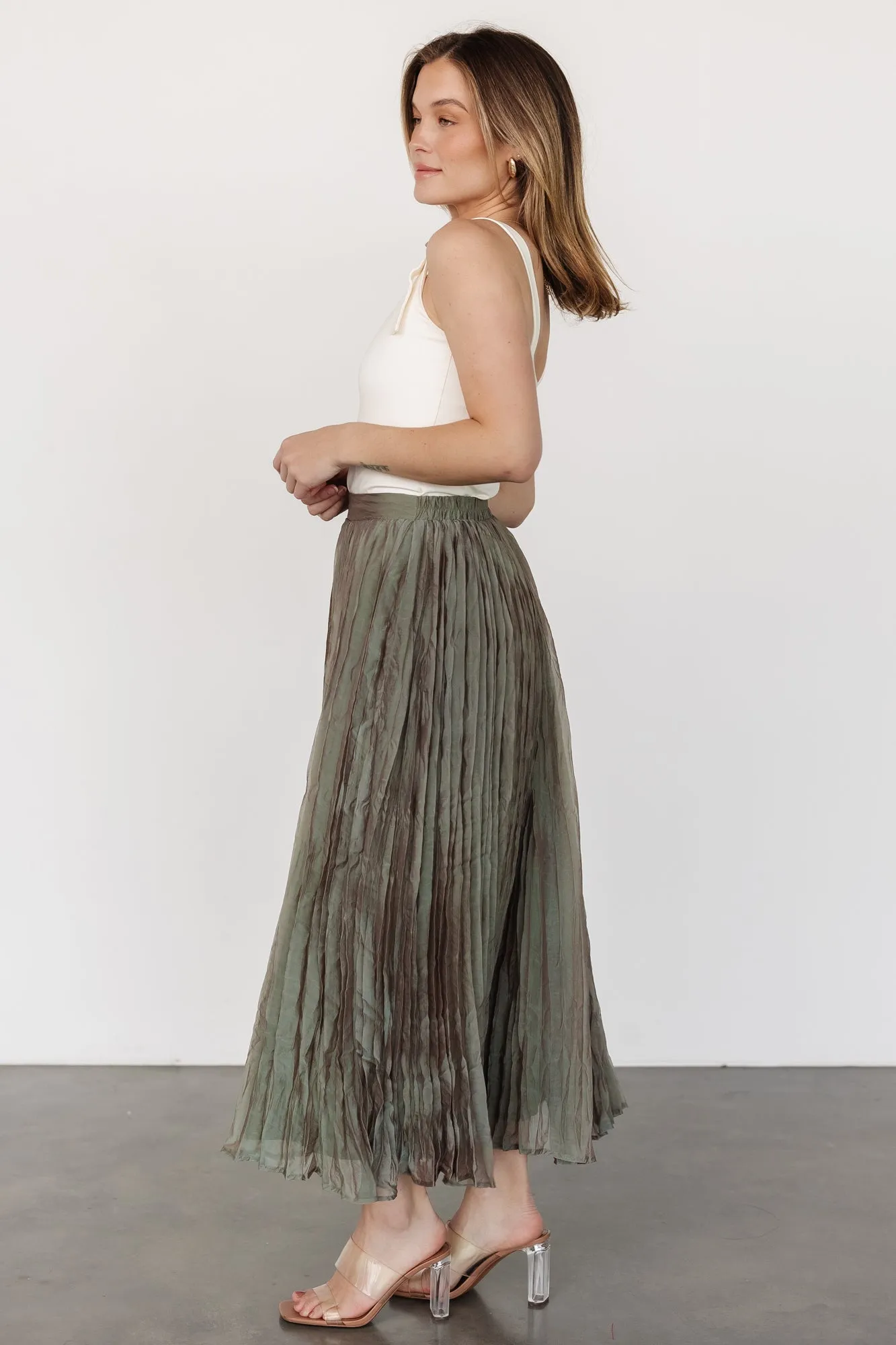 Cyra Midi Skirt | Sage