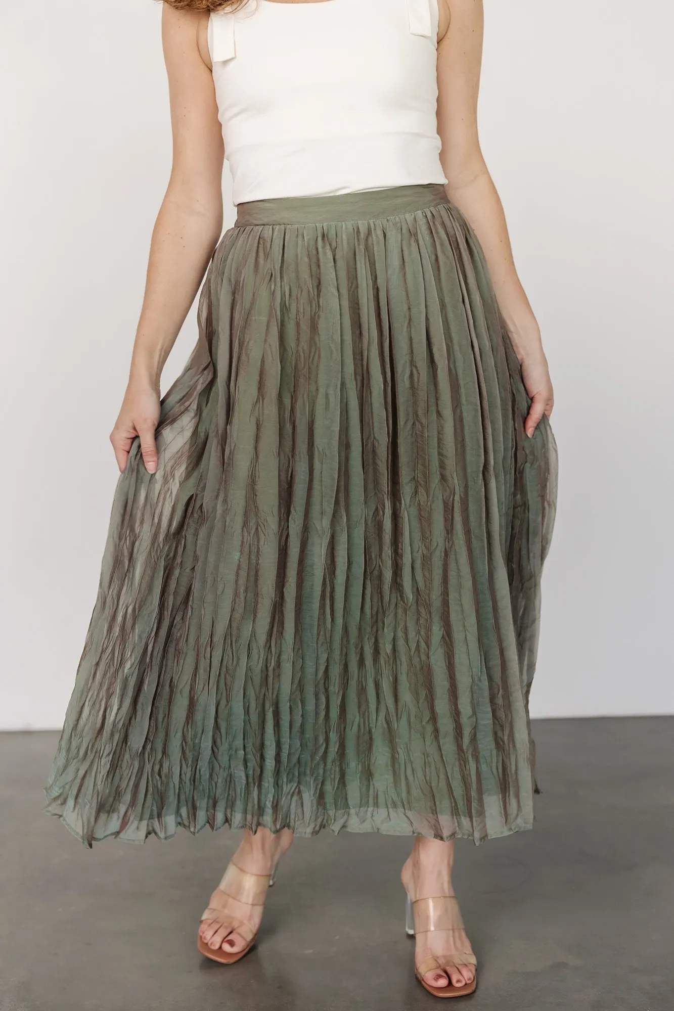 Cyra Midi Skirt | Sage