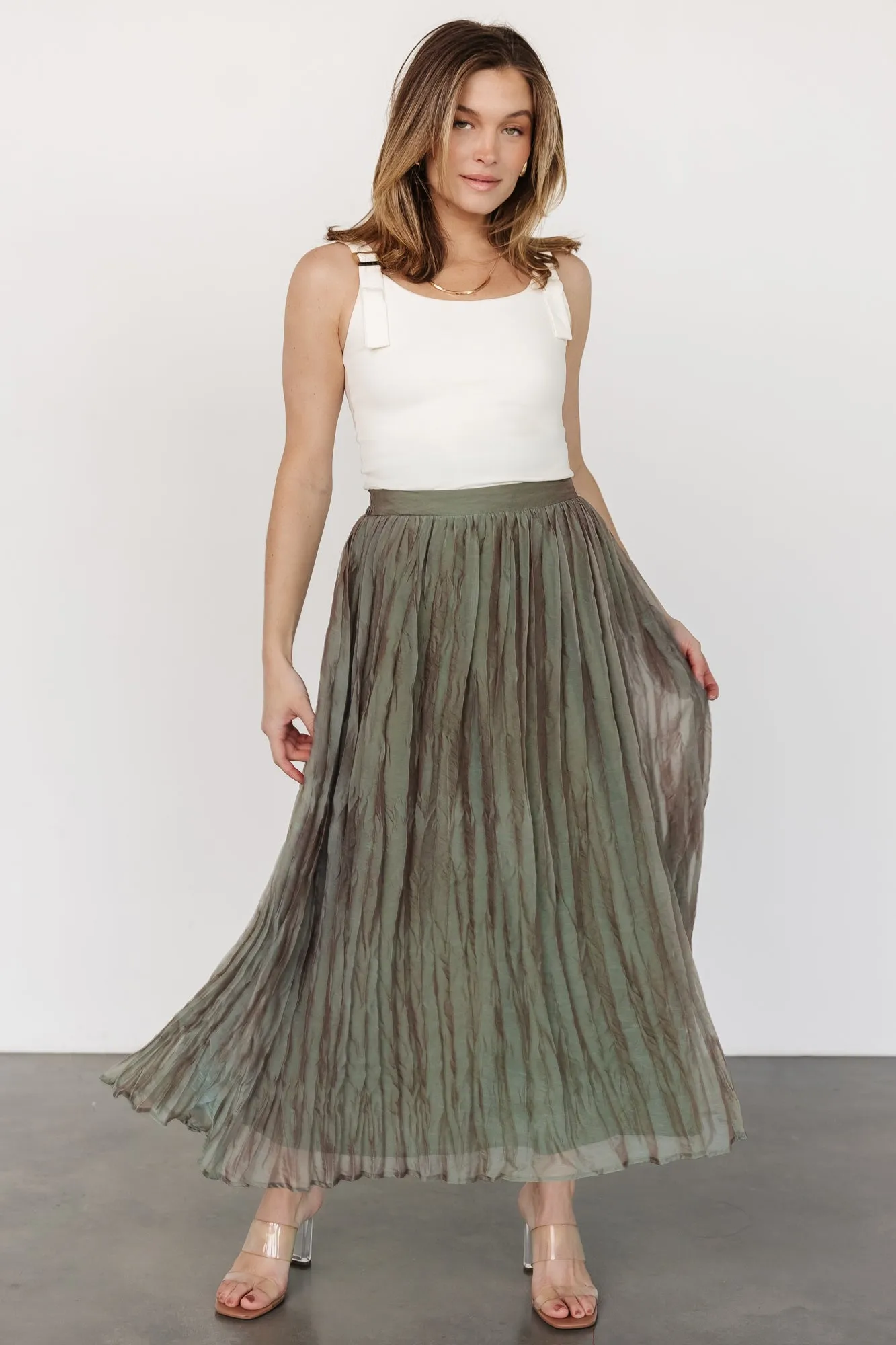 Cyra Midi Skirt | Sage