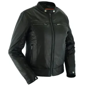 Dynamic Women’s Black Biker Jacket – Premium Goat Leather