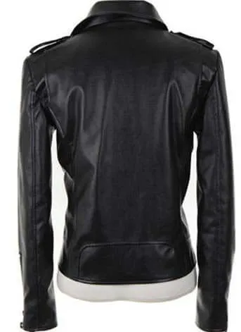 Elegant Fashion Leather Jacket For Women, Black Leather Jacket