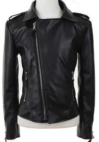 Elegant Fashion Leather Jacket For Women, Black Leather Jacket