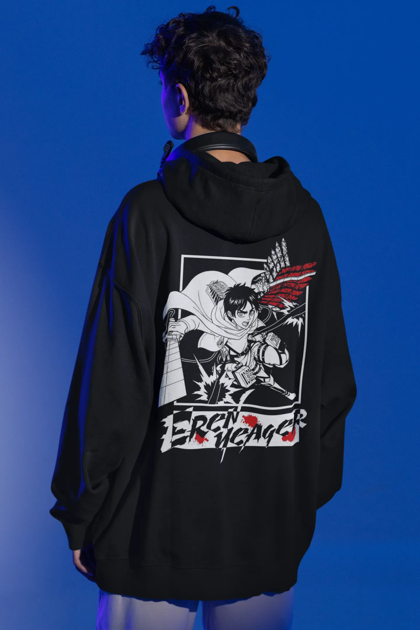 Eren Yeager- Attack of Titan (Double Sided Print): WINTER HOODIES