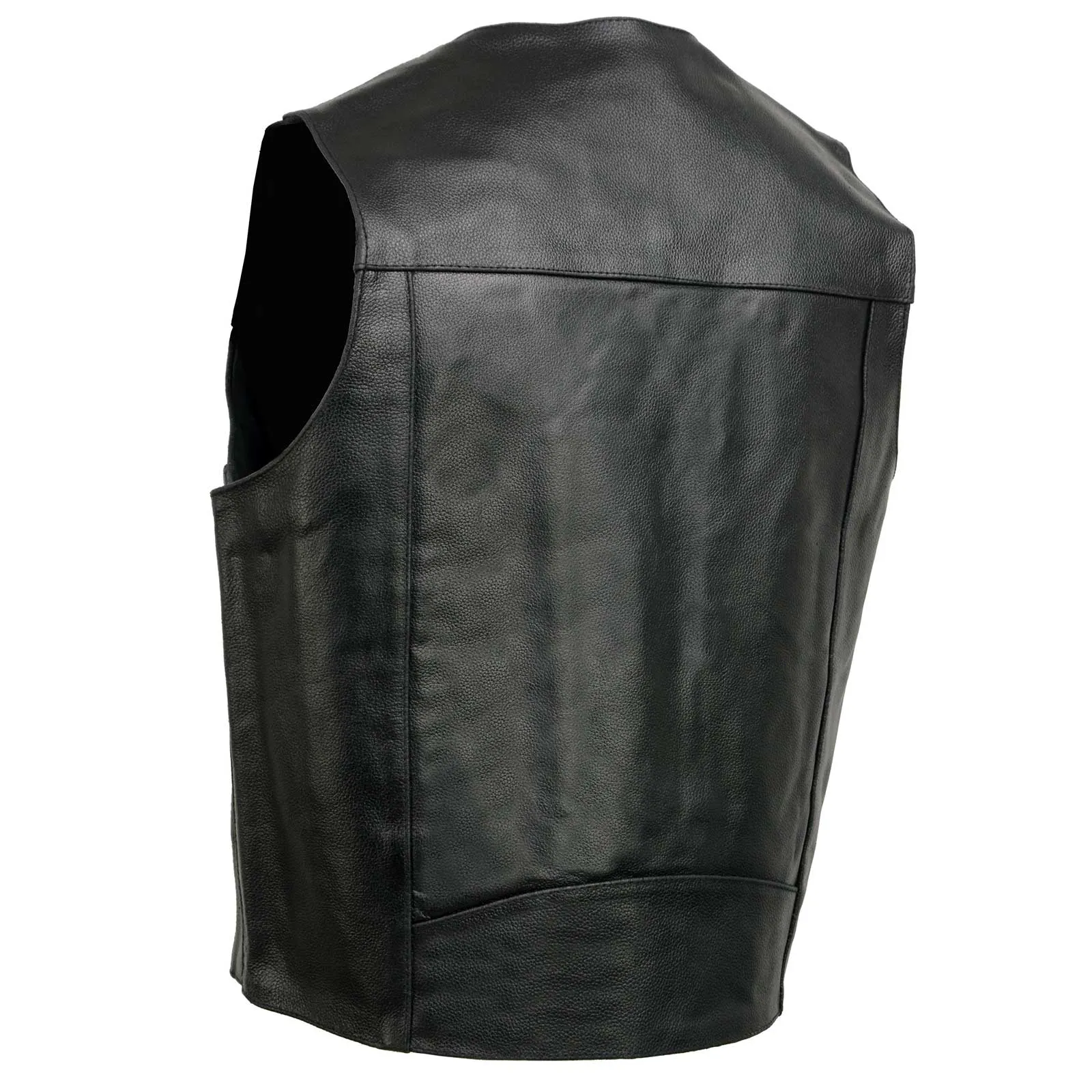 Event Leather EL5310 Black Motorcycle Leather Vest for Men - Riding Club Adult Motorcycle Vests