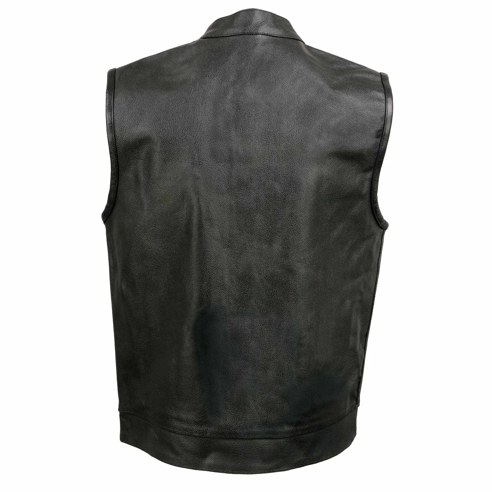 Event Leather ELM3910 Black Motorcycle Leather Vest for Men w/ Dual