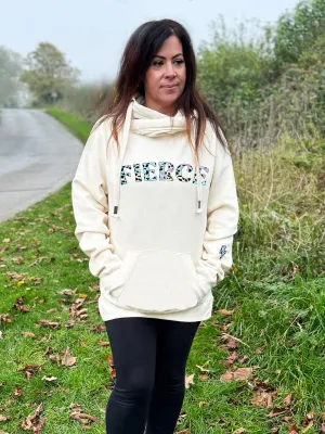 'FIERCE' Pink & Blue Leopard Print Luxe Hoodie - Milkshake