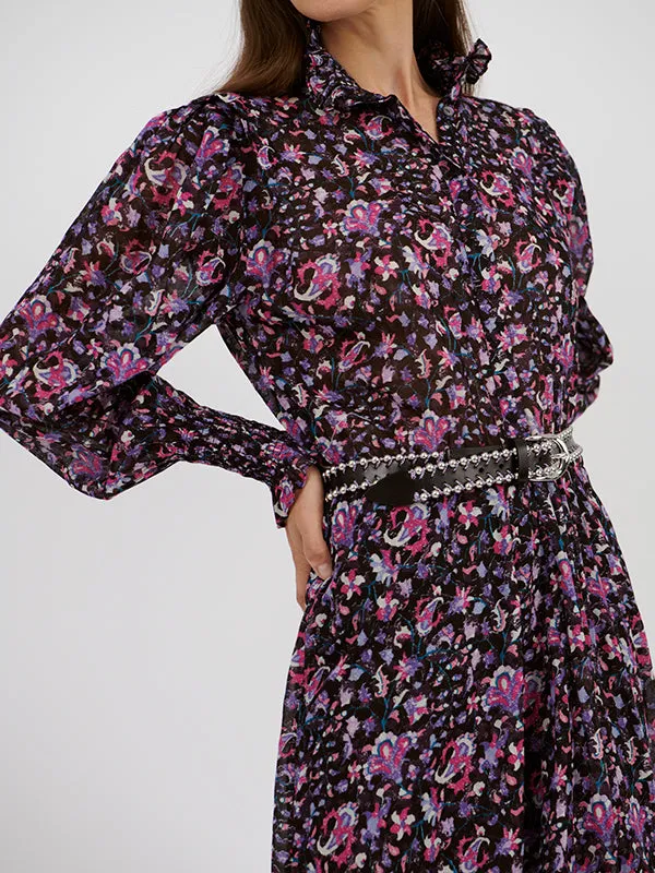 Galoa Dress in Midnight/Pink