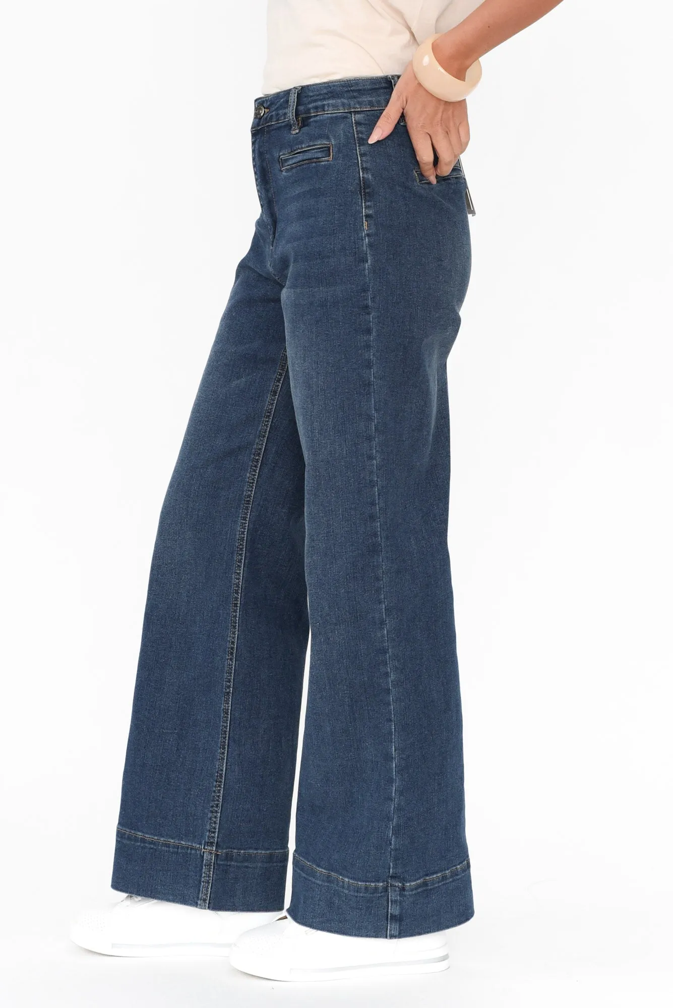 Georgia Blue Cotton Jeans