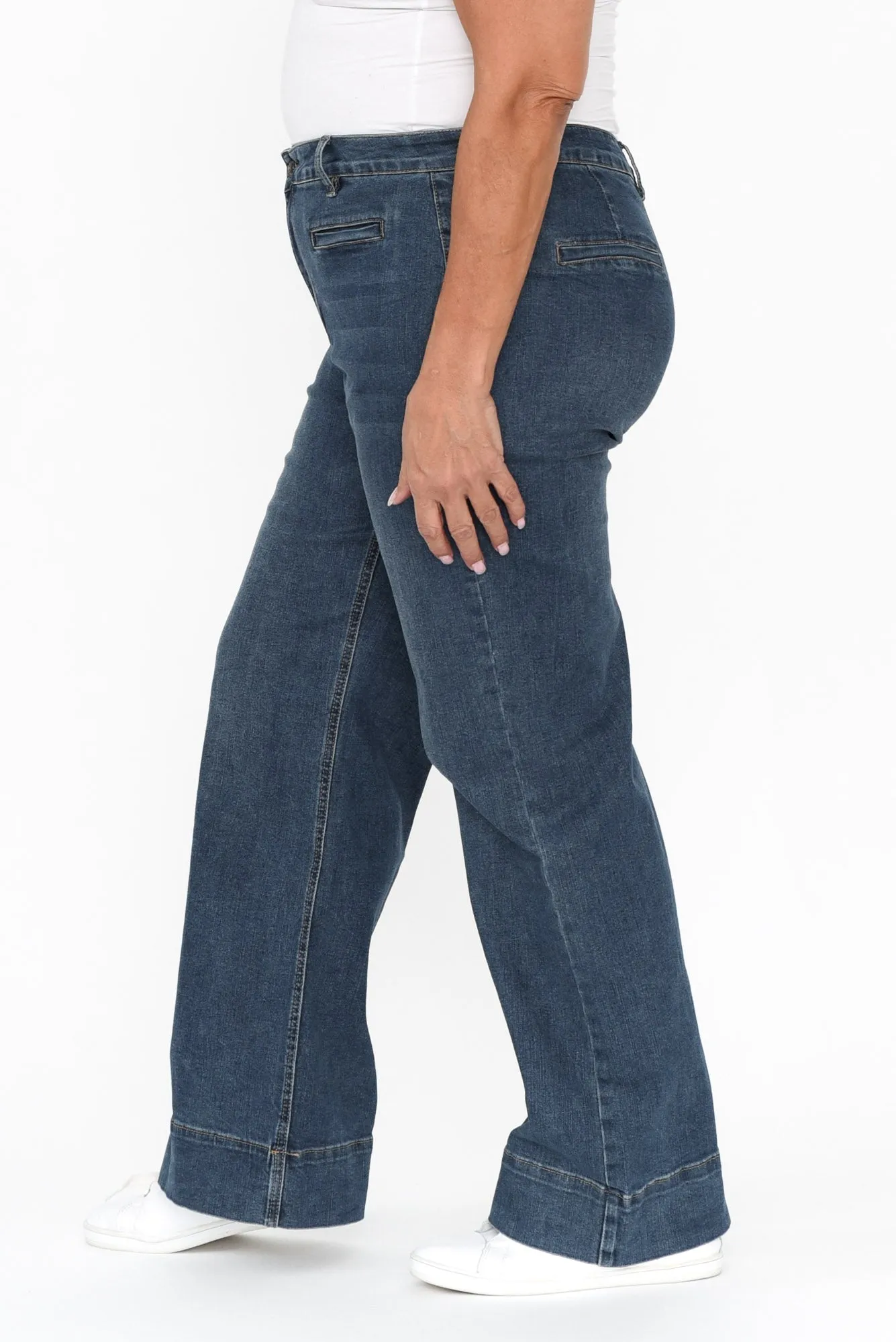 Georgia Blue Cotton Jeans