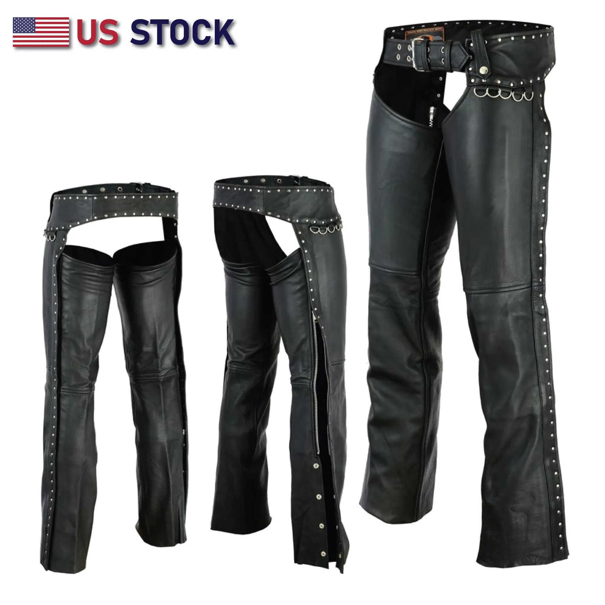 Hip Hugger Leather Chaps Stud Detailing Women Style