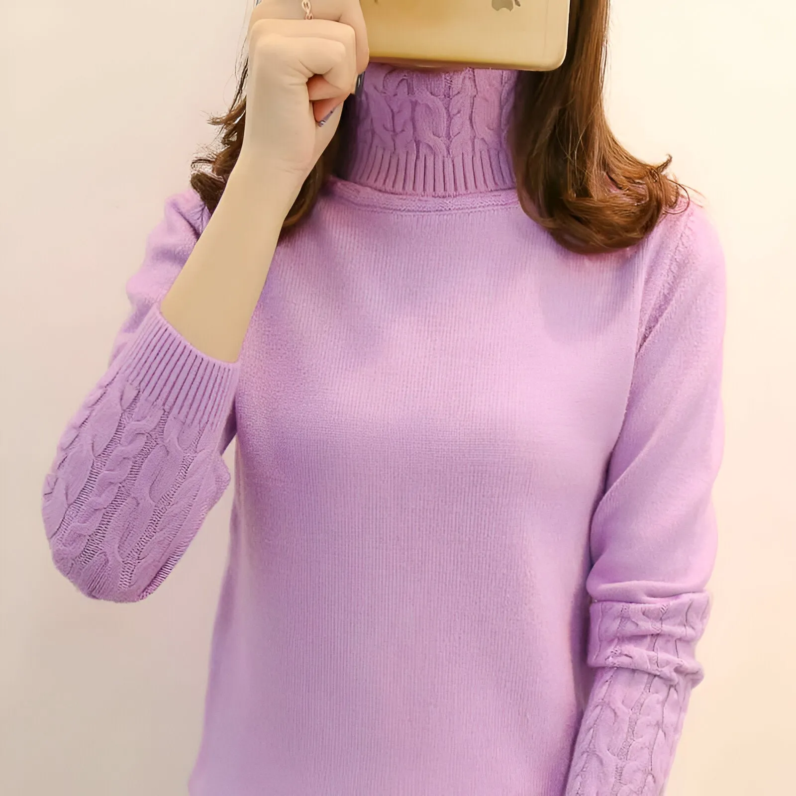 Ivyshape | Cozy Turtleneck Sweater For Autumn & Winter