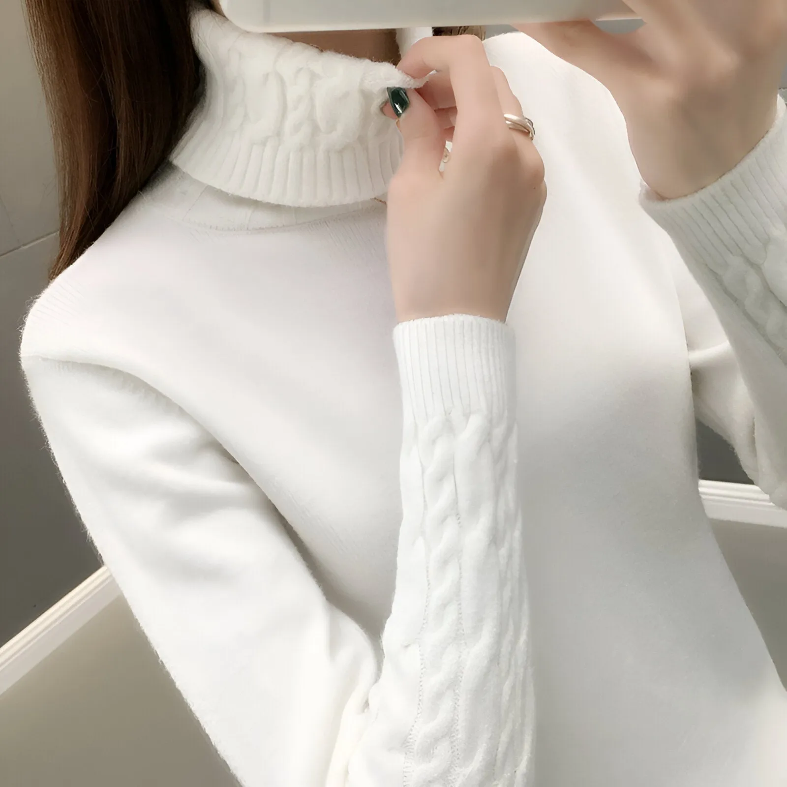 Ivyshape | Cozy Turtleneck Sweater For Autumn & Winter