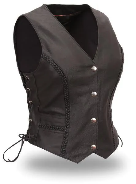 Ladies Braided Vest 508 WV Brd SL