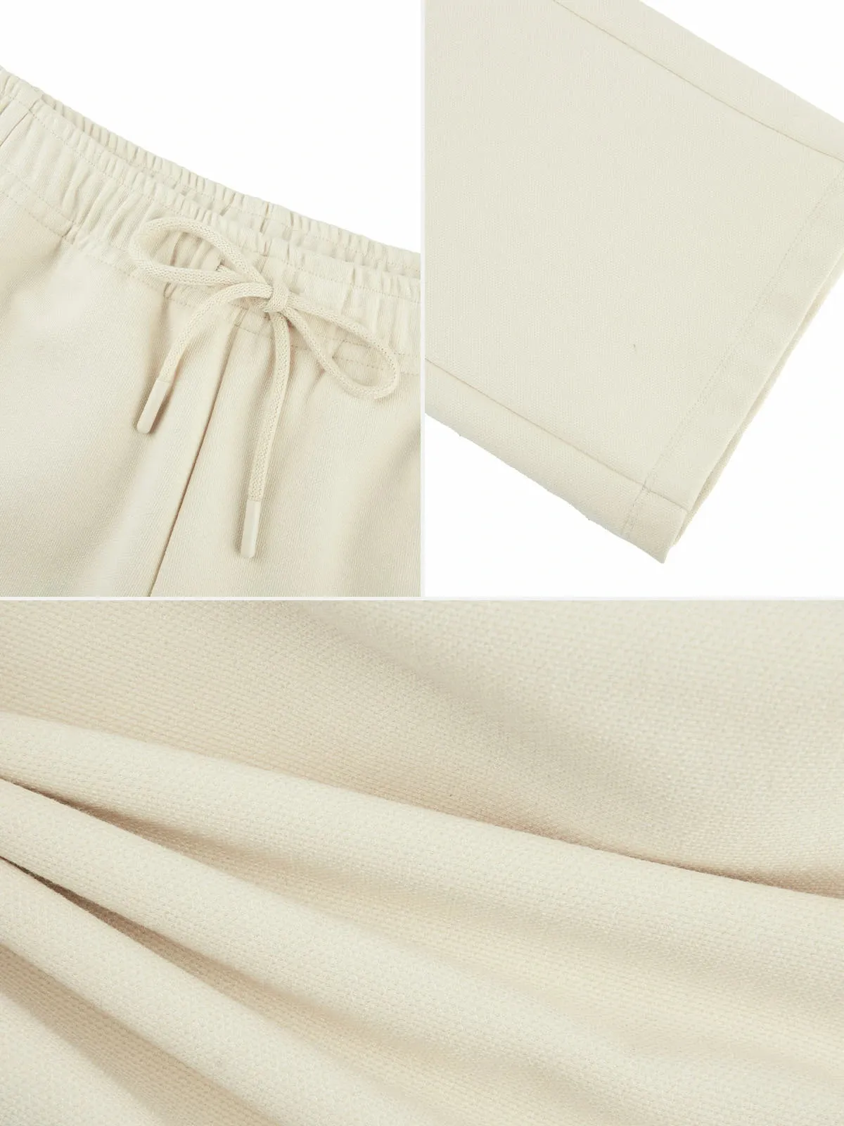 Loose Elastic Drawstring Waist Wide Leg Pants