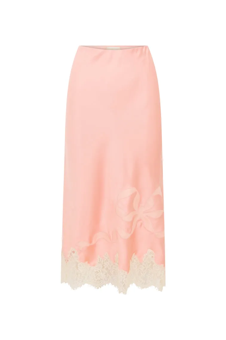 Malina Satin Midi Slip Skirt