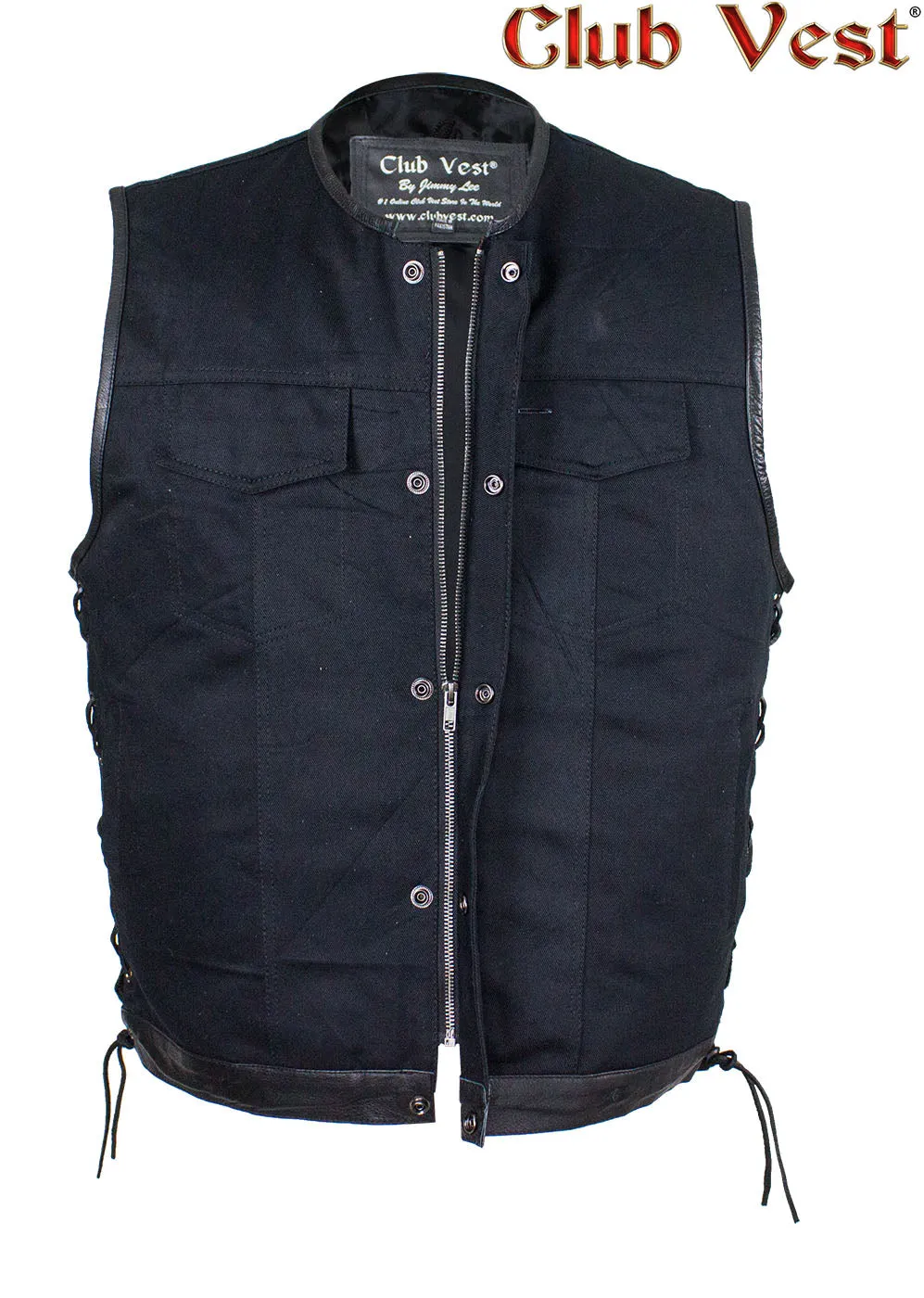 Men's Denim Conceal Carry Pocket With Side Laces By Club Vest