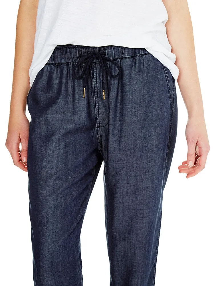 MILA - Drawstring Pant Dark Indigo