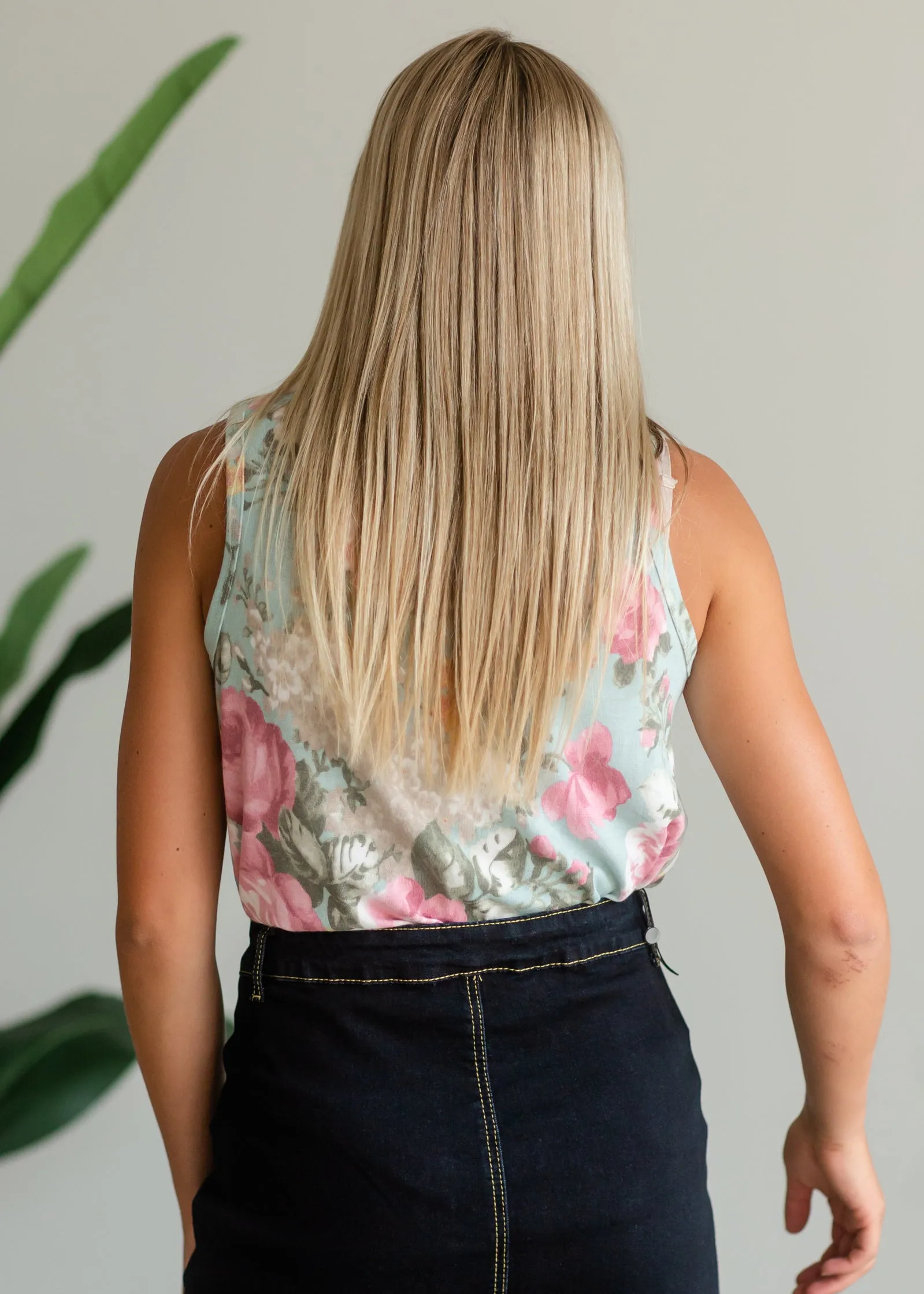 Mint Floral Sleeveless Top - FINAL SALE