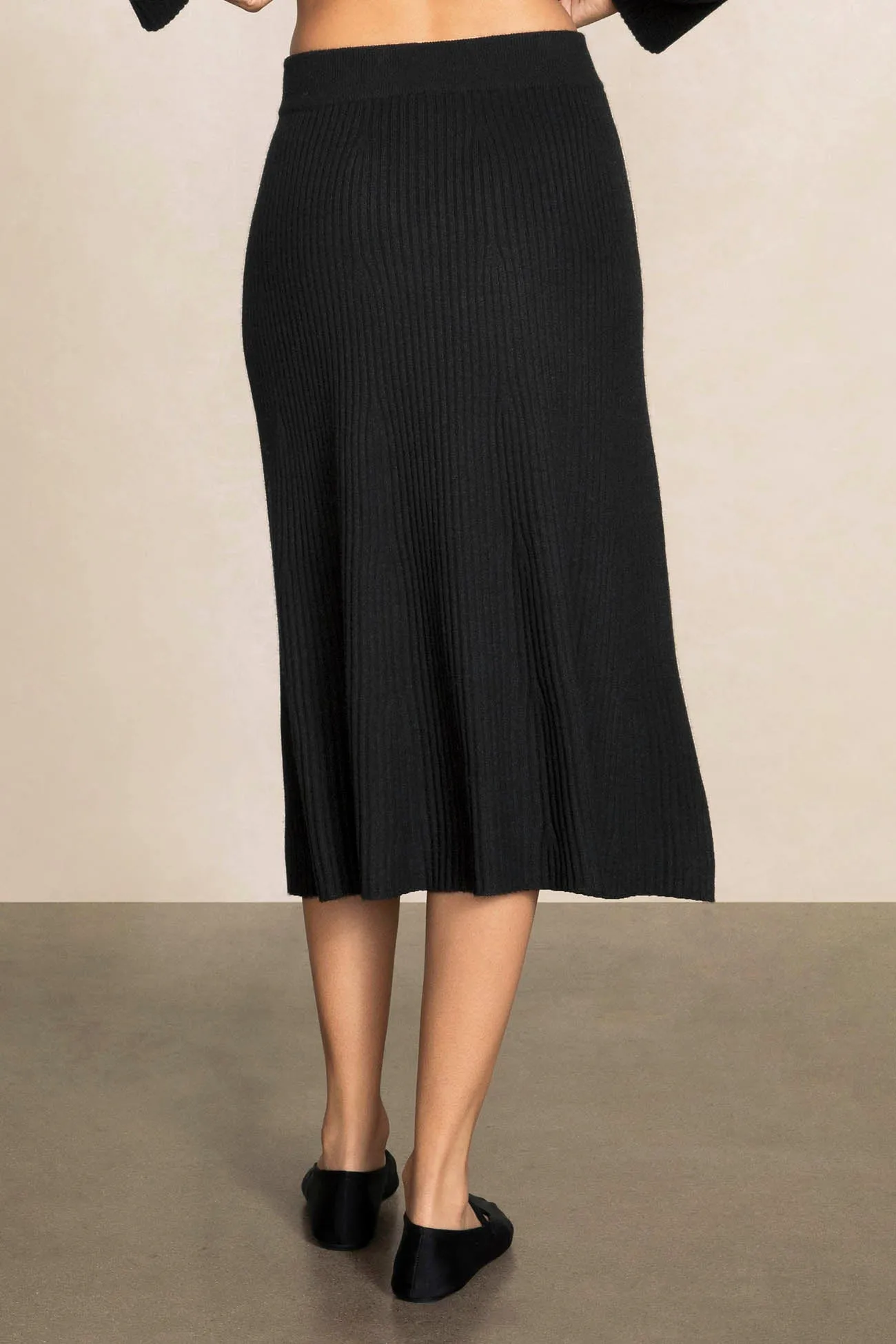 MIRA RIBBED MIDI SKIRT