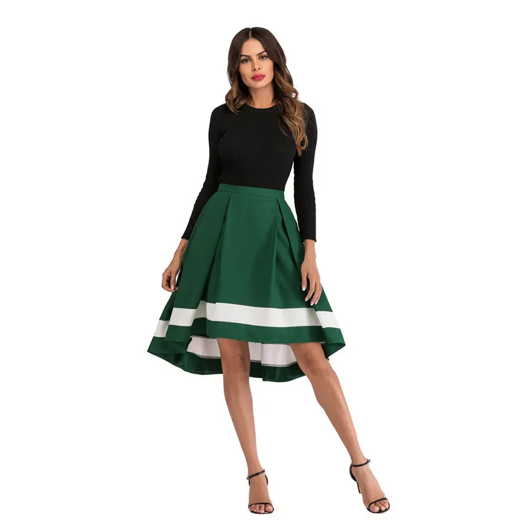 Mix Colours Niche Mid-Length Mid Length Skirt