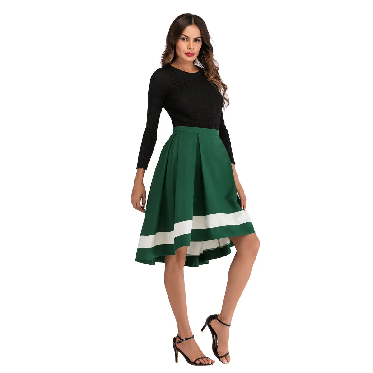 Mix Colours Niche Mid-Length Mid Length Skirt