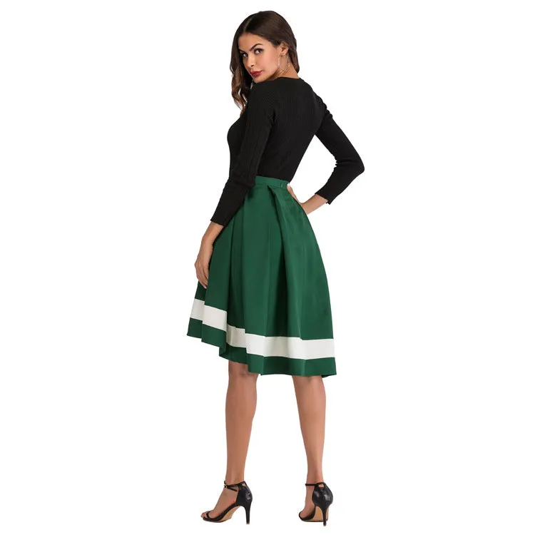 Mix Colours Niche Mid-Length Mid Length Skirt