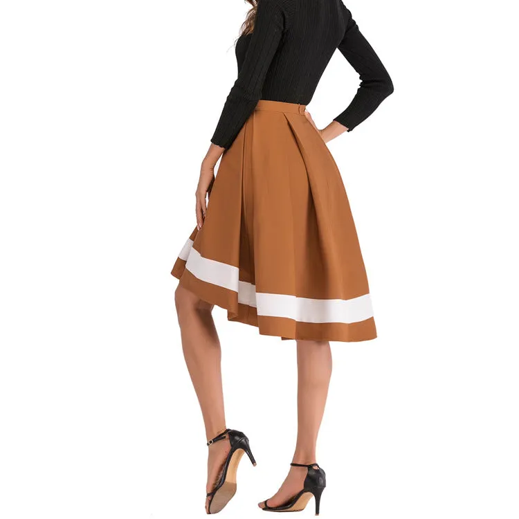 Mix Colours Niche Mid-Length Mid Length Skirt