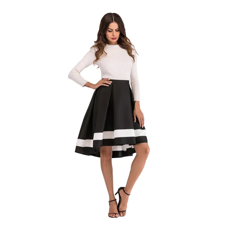 Mix Colours Niche Mid-Length Mid Length Skirt