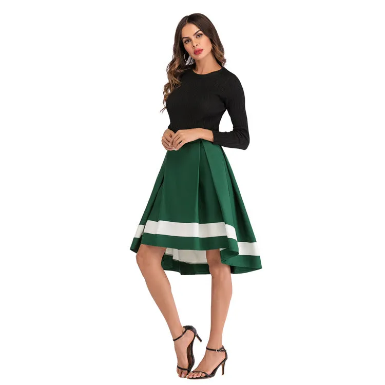 Mix Colours Niche Mid-Length Mid Length Skirt