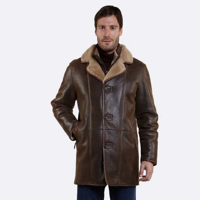 New Year Style Warm Winter Warren Sheepskin Leather Coat