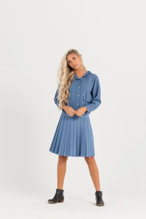 Pleated Wonder Skirt In Azure Blue