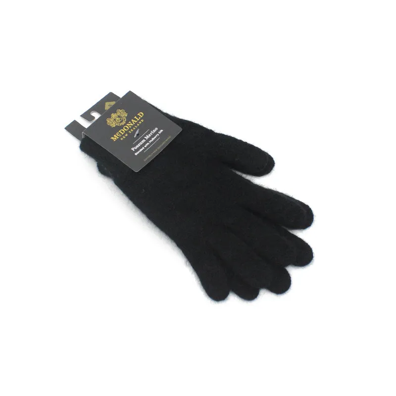 Possum Merino Gloves - Black