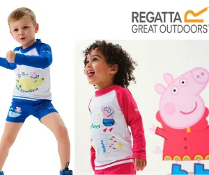 Regatta Peppa Pig Kids Long Sleeve Swimming Swimsuit Rash Suit