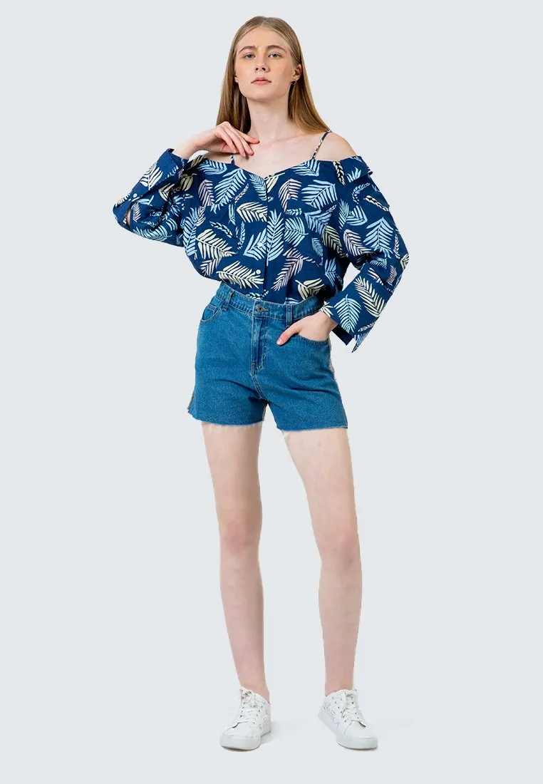 Relaxed Baby Terry Denim Short Pants