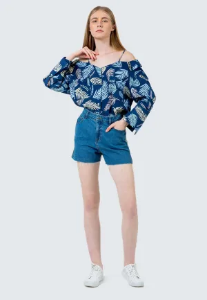 Relaxed Baby Terry Denim Short Pants