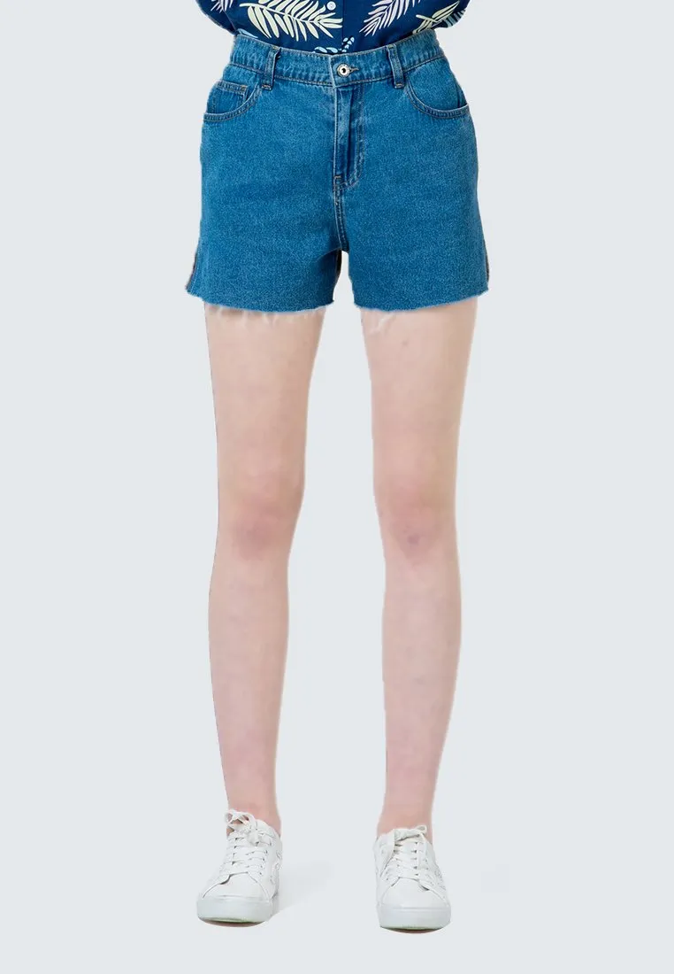 Relaxed Baby Terry Denim Short Pants