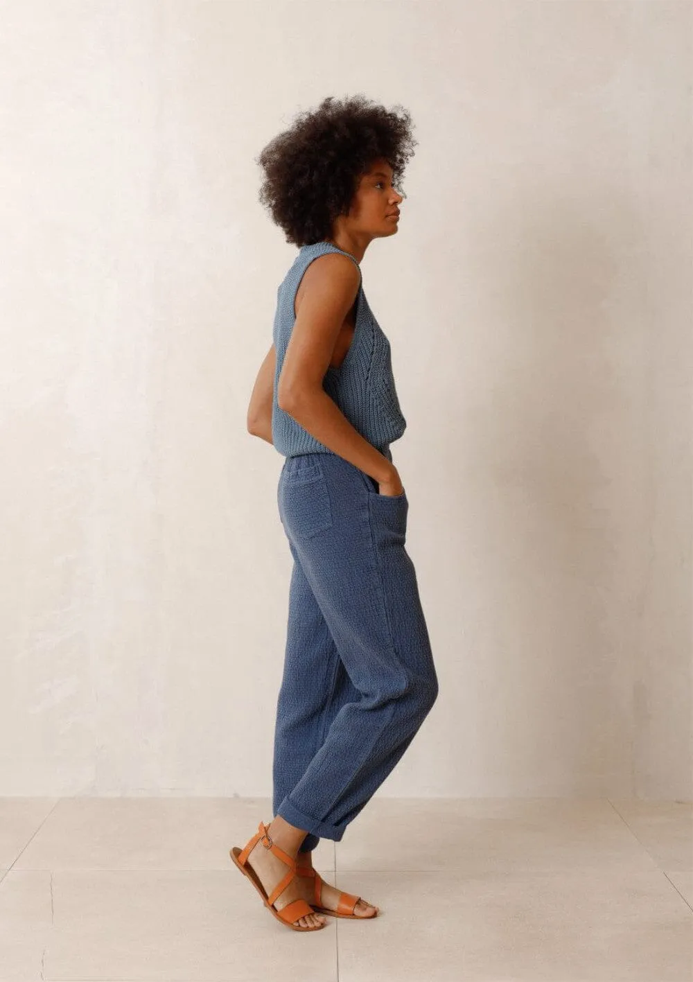 Relaxed Textured Trouser | Indi & Cold