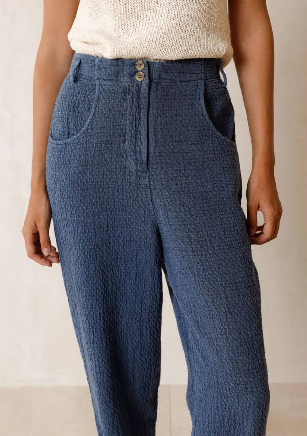 Relaxed Textured Trouser | Indi & Cold